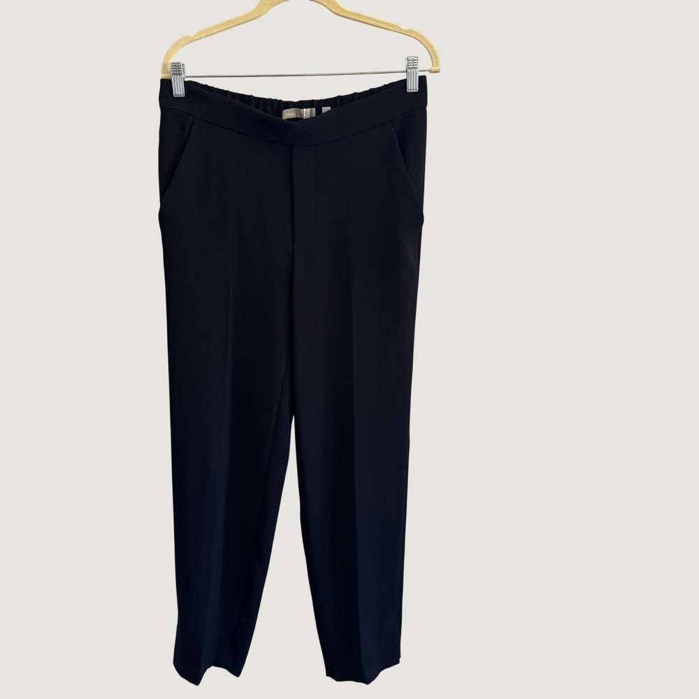 Vince Womens Black Elastic Back Pull On Tapered Trousers Pants Size Medium
